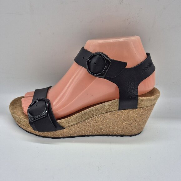 Papillio Birkentsock Women's Size 6 US 37 EU Soley Ring Black Sandals Wedge (94) - Picture 5 of 14